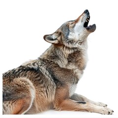 Obraz premium Wolf Howling in the Wilderness Isolated 
