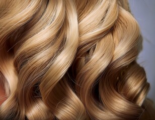 Fototapeta premium Curly Blonde Hair Close-up. Generative AI.