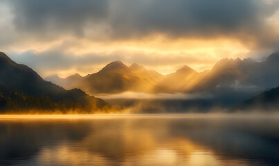 Fototapeta premium Stunning Nature Landscapes: Mountains, Forests, Oceans, and Serene Vistas.