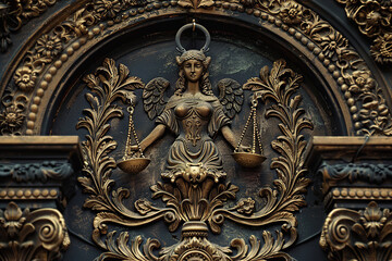 Astrological composition with concept of Libra zodiac sign symbol