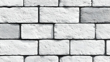 Obraz premium White Brick Wall Texture with Dark Grout Lines, A Seamless Pattern Background