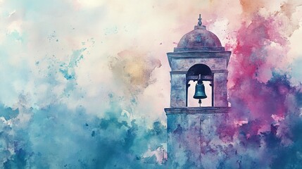 Bell Tower Watercolor