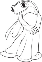 Frog Bride Wedding dress Wedding Animal Vector Graphic Art Illustration