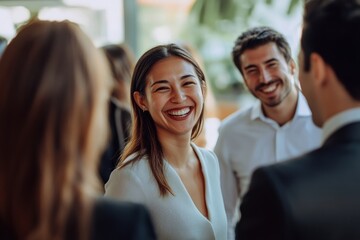 Business people are smiling and chatting person office human.