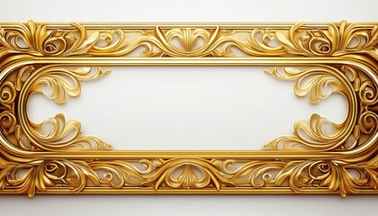 Simple Golden border with Ornamental Edges and White Background