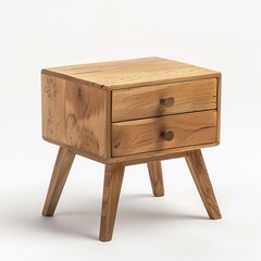wooden bedside table isolated isolated on white 