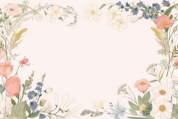 Obraz premium Wildflower border frame backgrounds pattern fragility.