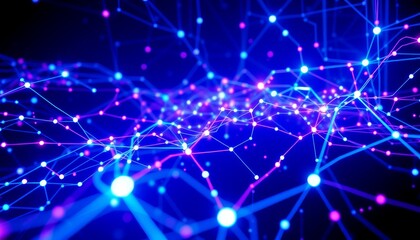 Vibrant Abstract Network of Colorful Digital Connections