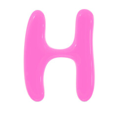 H letter cute 3d jelly pink alphabet illustration