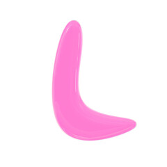 L letter cute 3d jelly pink alphabet illustration