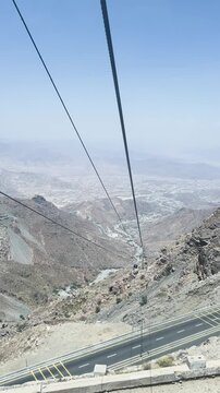 CABLE CAR TOIF COLD MOUNTAIN ROADS IN SAUDI
during day