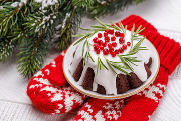 Festive Christmas cake decorated with seasonal designs