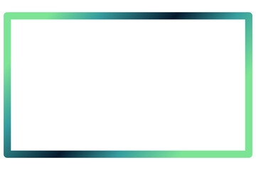 Green gradient frame isolated on transparent background 
