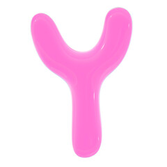 Y letter cute 3d jelly pink alphabet illustration