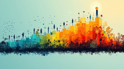 a visual representation of skill development showcasing progress and growth through various stages ideal for illustrating personal and professional development journeys.create by F.a