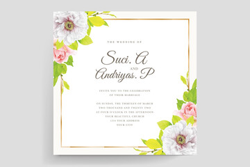 beautiful wedding floral ornament card design