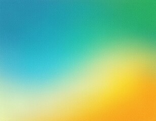 Obraz premium Abstract blue green yellow grainy summer poster design background. Colorful grainy gradient soft glowing backdrop design, web header, banner.