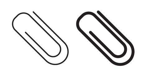 Paperclip icons. Vector set in filled and line style.