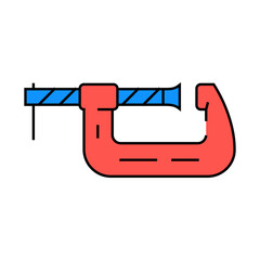 c clamp line icon vector. c clamp sign. isolated symbol illustration