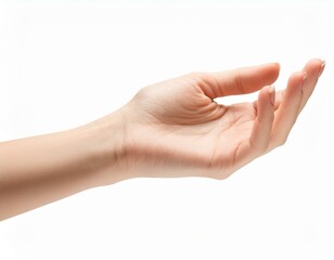 Female hand isolated on white background