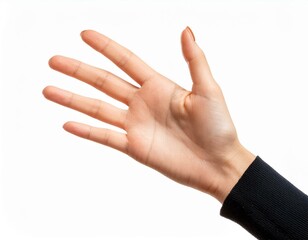Female hand isolated on white background