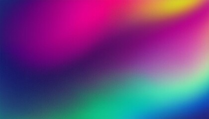 Grainy noisy background, abstract color gradient shape, vibrant glowing magenta purple blue green noise texture banner design