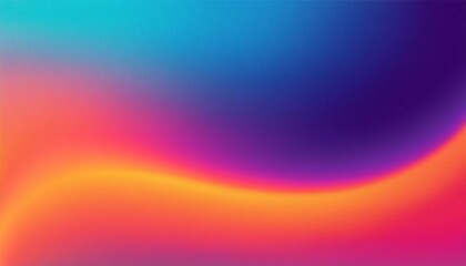 Obraz premium Grainy noisy background, abstract color gradient shape, vibrant glowing pink purple blue orange noise texture banner design