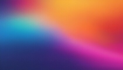 Grainy noisy background, abstract color gradient shape, vibrant glowing pink purple blue orange noise texture banner design