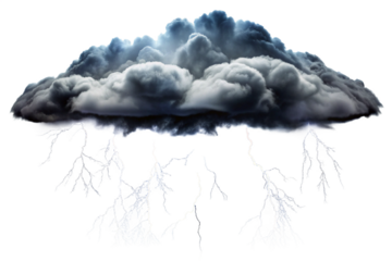 dark rainy stormy cloud with lightning and rain png