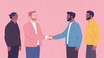 Fototapeta premium Diverse people shaking hands, cooperation concept.