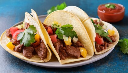 Mexican tacos with beef