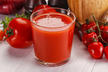 Fresh Tomato juice in the glass
