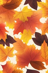 Autumn Leaves Seamless Pattern.