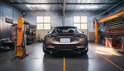 Obraz premium Sports car in a workshop