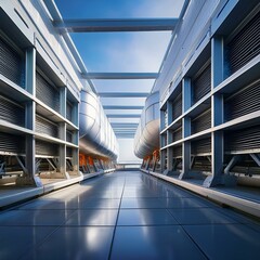ventilation systems, emphasizing their seamless integration into building structures, ideal for a building company's website.