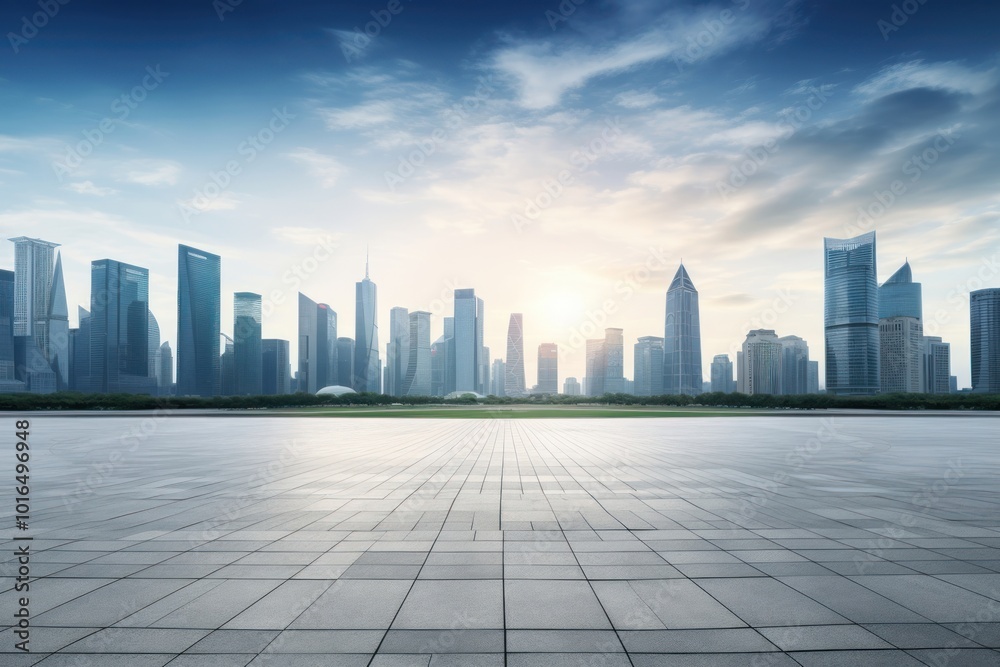 Canvas Prints Empty square city architecture cityscape.