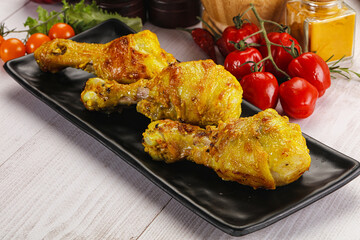 Roasted Chicken leg drumsticks with curry sauce