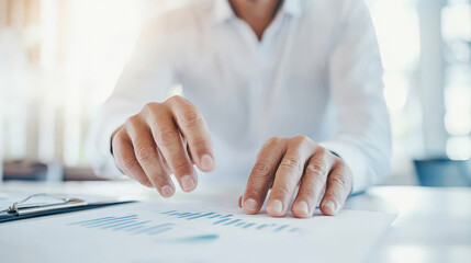 Professional accountant reviewing office documents, focusing on financial data analysis and detailed auditing in a modern workplace environment, providing insights on company financial statements