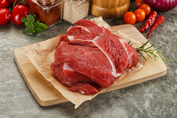 Raw beef meat piece for cooking