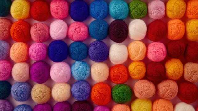 Kr&auml;ftige Garnkn&auml;uel in Regenbogenfarben f&uuml;r kreative Bastel- und Designprojekte