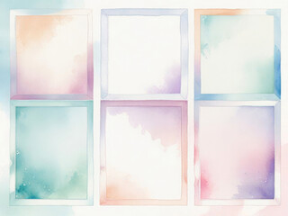 Pastel Watercolor Frames for Creative Design and Minimalist Layouts