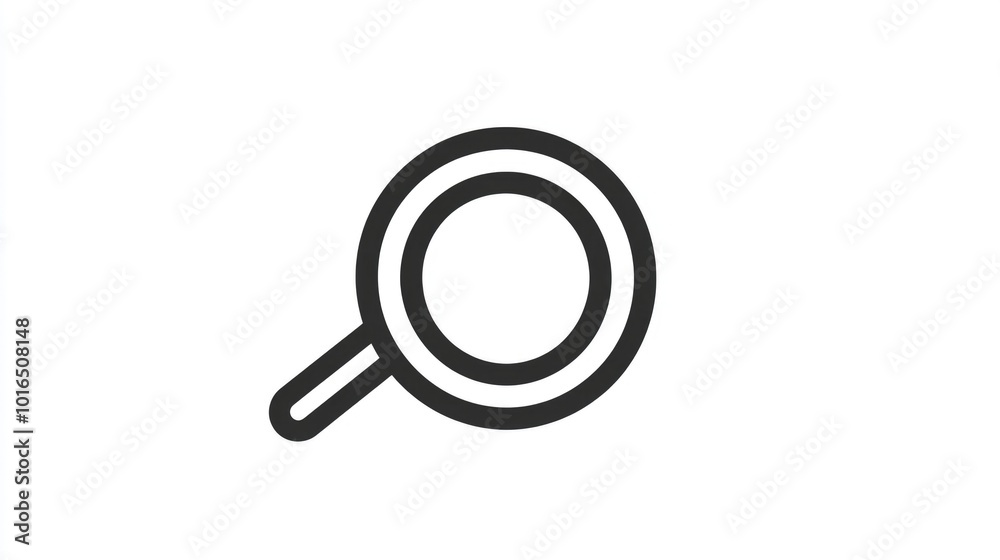 Poster a magnifying glass icon on a white background, ideal for use in illustrations and designs related to