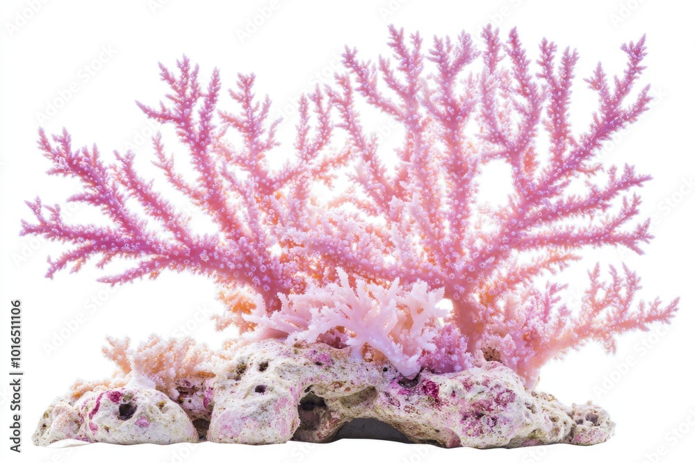 Sticker Close-up shot of a pink coral against a white background.