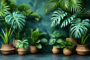 Tropical Indoor Plants Arrangement for Home Decor and Natural Ambiance