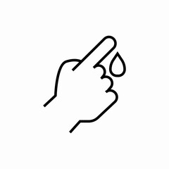 finger drop blood icon sign vector