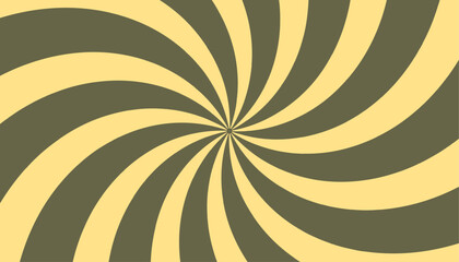 groovy 70s background with twisted sunburst. vector illustration