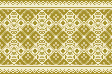 Seamless pattern of ikat, ethnic, geometric shape, ornate, aztec, motif, tribal, boho, ethnic, native repetation vector illutrator for fabric and textile or carpet. Traditional paint tiled pattern.