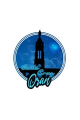 Cityscapes of Oran by Nightin the moon light, and Fort of Santa Cruz ORAN, ALGERIA , Illustration Background for print on demand and others. Not AI.