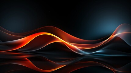 Elegant Abstract Background with Soft Orange and Red Wavy Lines, Harmonious Blend of Colors Creating Tranquil Atmosphere for Graphics, Posters, Web Pages, and Print Media