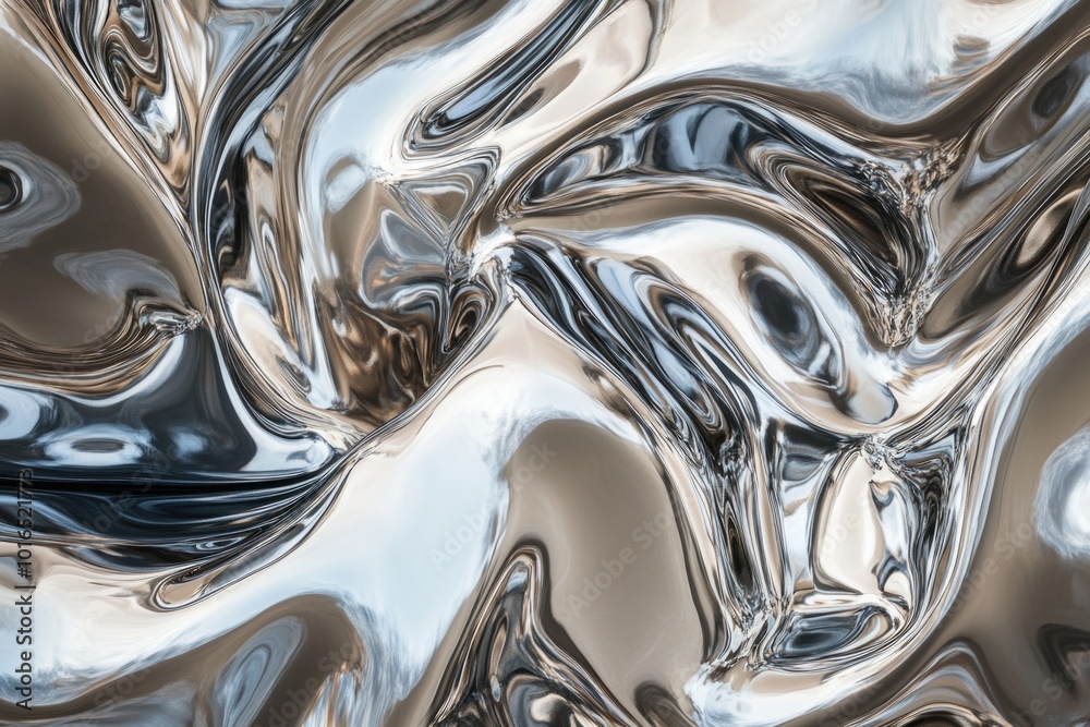 Leinwandbilder a close-up view of a shiny metallic surface with a reflective finish.